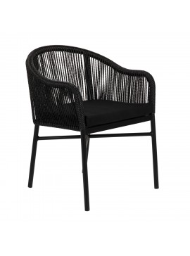 Πολυθρόνα Κήπου ArteLibre KAGERA Μαύρο Αλουμίνιο/Rattan 45x42x84cm Arte-14840003