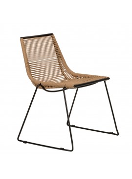 Καρέκλα Κήπου ArteLibre DERNA Φυσικό/Μαύρο Μέταλλο/Rattan 57x59x80cm Arte-14840023