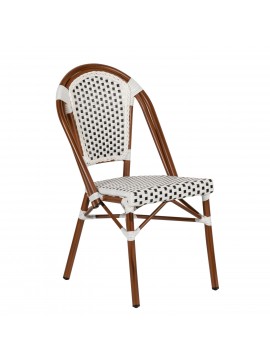 Καρέκλα Κήπου ArteLibre MUTARAZI Λευκό/Μαύρο Αλουμίνιο/Rattan 50x57x85cm Arte-14840060