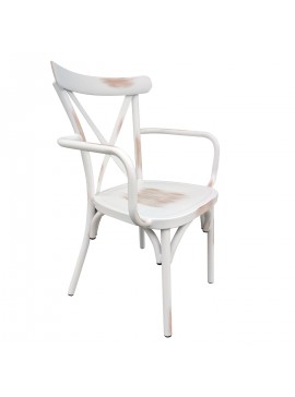 Καρέκλα Κήπου ArteLibre THOMSONS Λευκό Αντικέ Αλουμίνιο 52x52x87cm Arte-14840076