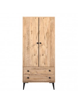 Ντουλάπα Δίφυλλη ArteLibre AMARI Δρυς Μοριοσανίδα 82x48x180cm