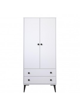 Ντουλάπα Δίφυλλη ArteLibre AMARI Λευκό Μοριοσανίδα 82x48x180cm