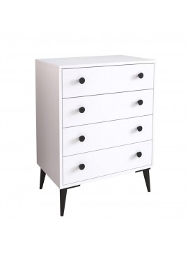 Συρταριέρα ArteLibre AMARI Λευκό Μοριοσανίδα 72x43x96cm