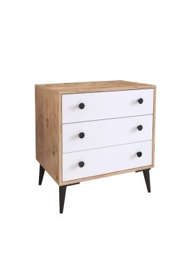 Συρταριέρα ArteLibre AMARI Δρυς/Λευκό Μοριοσανίδα 72x43x79cm