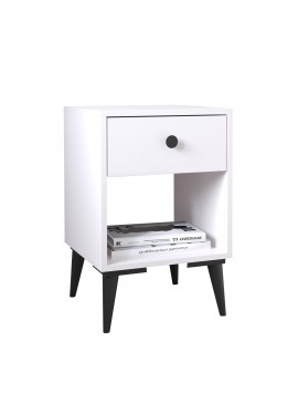 Κομοδίνο ArteLibre AMARI Λευκό Μοριοσανίδα 43x43x67.5cm