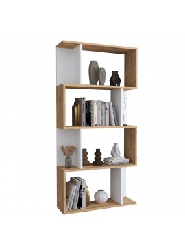 Βιβλιοθήκη ArteLibre CHIUMBO Δρυς/Λευκό Μοριοσανίδα 72x22x147cm