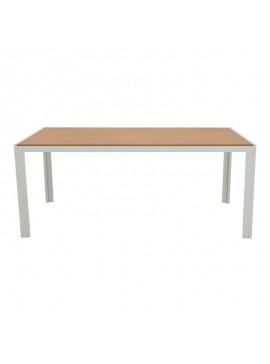 Τραπέζι Sial Intrahome αλουμίνιο λευκό-plywood φυσικό 180x90x72.5εκ INTRAPA-263111142