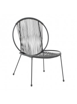 Καρέκλα κήπου Dapper pakoworld μαύρο μέταλλο-pe μαύρο 64.5x71x92.5εκ