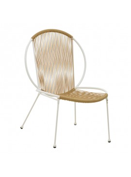 Καρέκλα Dapper pakoworld λευκό μέταλλο-pe φυσικό 64.5x74.5x76εκ 152-000043