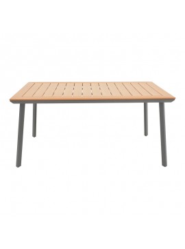 Τραπέζι Zome Intrahome ανθρακί αλουμίνιο και plywood σε φυσική απόχρωση 160x90x74εκ INTRAPA-263111163