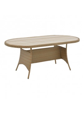 Intrahome Τραπέζι Keir Intrahome rattan-αλουμίνιο καφέ 180x90x72εκ | SKU: INTRAPA-263111165