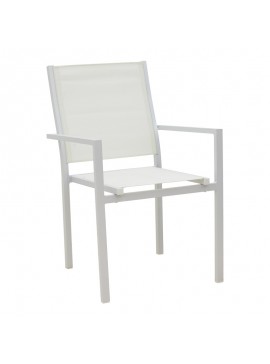 Πολυθρόνα Zacreta pakoworld αλουμίνιο-textilene σε λευκή απόχρωση 56x61x87.5εκ