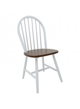Καρέκλα Adalyn pakoworld ξύλο καρυδί-λευκό πόδι 153-000003