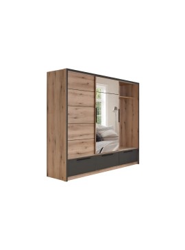 Matis KALIOPA 270 Συρόμενη ντουλάπα με καθρέφτη artisan/ γκρι 269×64×222εκ. Matis681063