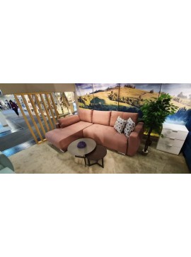 Matis Αμφίδρομος γωνιακός καναπές Havana με κρεβάτι και αποθηκευτικό χώρο Ροζ 287x193x76εκ. MatisMM3041204