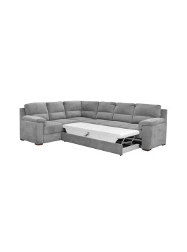 Matis Γωνιακός καναπές με κρεβάτι Queen Δεξιά φορά Γκρι 292x232x92εκ. Matis80