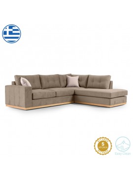 Γωνιακός καναπές αριστερή γωνία Boston pakoworld ύφασμα mocha-cream 280x225x90εκ 168-000023