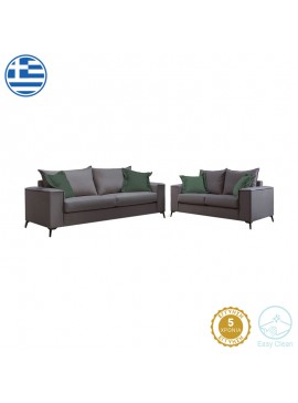 Σετ σαλονιού Verona 2τεμ 2θέσιος-3θέσιος ανθρακί - μαξιλάρια κυπαρισσί 168-000043