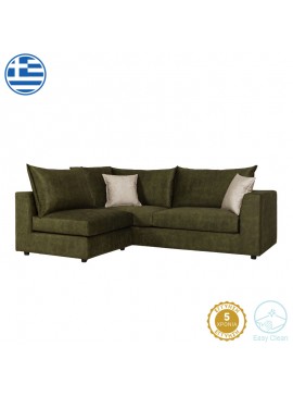 Πολυμορφικός-αναστρέψιμος καναπές Artemis pakoworld πράσινο αντικέ ύφασμα-εκρού μαξιλάρι 240x187x95εκ 168-000051