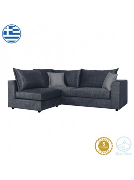 Πολυμορφικός-αναστρέψιμος καναπές Artemis pakoworld ανθρακί αντικέ ύφασμα-ανοιχτό γκρι μαξιλάρι 240x187x95εκ 168-000059