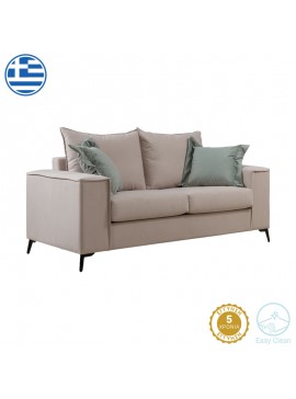 Καναπές Verona pakoworld 2θέσιος κρεμ ύφασμα με μαξιλάρια σε μέντα απόχρωση 173x93x100εκ