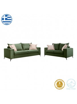 Intrahome Σετ σαλονιού 2τεμ Verona Intrahome κυπαρισσί ύφασμα με μαξιλάρια σε κρεμ απόχρωση | SKU: INTRAPA-279111211