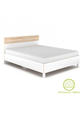 Κρεβάτι Awell pakoworld sonoma-λευκό 160x200εκ 173-000004