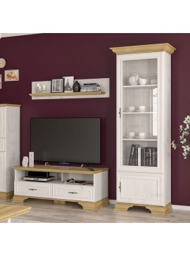 Βιτρίνα Mous Intrahome golden oak-λευκό antique 70,5x43x197,5εκ INTRAPA-284111130