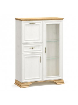 Βιτρίνα Jaden pakoworld golden oak-λευκό antique 93,5x39x133εκ 173-000031