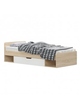 Κρεβάτι με συρτάρι Zyun Intrahome σε oak - λευκό απόχρωση 90x200εκ INTRAPA-284111150