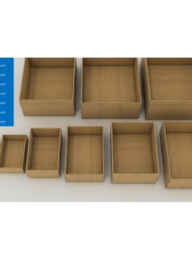 Σετ των 2 Intra απο ξύλο plywood 3mm-4mm πάχος Πρότυπα κουτιού 1/8 ίντσας, κοπής με λέιζερ Δίασταση 30x20 cm INTRAFABR-60987424