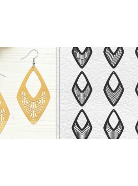 Σετ των 3 Intra απο ξύλο plywood 3mm-4mm πάχος 10 σχεδίων σκουλαρίκια Δίασταση 3x3 cm INTRAFABR-102046233