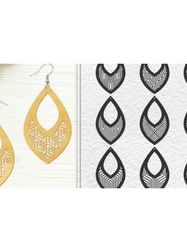 Σετ των 3 Intra απο ξύλο plywood 3mm-4mm πάχος 10 σχεδίων σκουλαρίκια Δίασταση 3x3 cm INTRAFABR-102045324