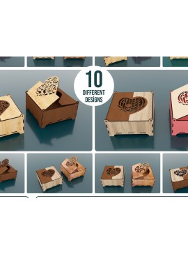 Σετ των 2 Intra απο ξύλο plywood 3mm-4mm πάχος Κουτί 10 διαφορετικών σχεδίων Δίασταση 15x15 cm INTRAFABR-71022377