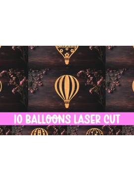 Σετ των 2 Intra απο ξύλο plywood 3mm-4mm πάχος 10 με μπαλόνι θερμού αέρα Δίασταση 30x20 cm INTRAFABR-119584747