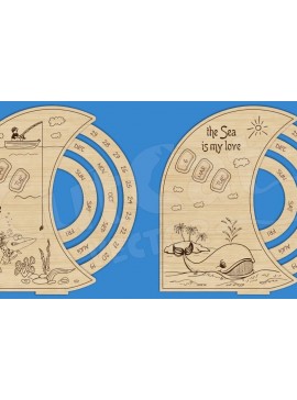 Intra απο ξύλο plywood 3mm-4mm πάχος 10 διαρκούς ημερολογίου με υδάτινο θέμα Δίασταση 60x60 cm INTRAFABR-119437859