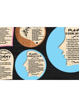 Σετ των 2 Intra απο ξύλο plywood 3mm-4mm πάχος 10 λόγοι για τους οποίους σας αγαπώ Δίασταση 15x15 cm INTRAFABR-95832599