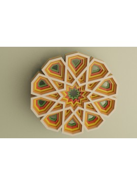 Σετ των 2 Intra απο ξύλο plywood 3mm-4mm πάχος Στολίδι Mandala 10 πλευρών Δίασταση 30x30 cm INTRAFABR-113704802