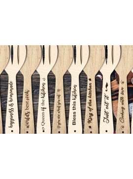 Σετ των 2 Intra απο ξύλο plywood 3mm-4mm πάχος 10 Σχεδιασμός λαβής κουταλιού Αποσπάσματα Δίασταση 30x20 cm INTRAFABR-31135820