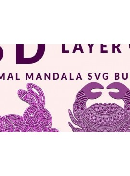 Intra απο ξύλο plywood 3mm-4mm πάχος 100 Animal Mandala Δίασταση 30x30 cm INTRAFABR-34758989