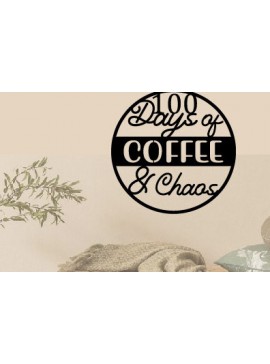 Σετ των 2 Intra απο ξύλο plywood 3mm-4mm πάχος Days of Coffee & Chaos  Δίασταση 40x40 cm INTRAFABR-88459353