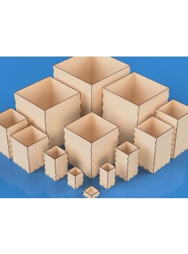 Σετ των 3 Intra απο ξύλο plywood 3mm-4mm πάχος 101 Ανοιχτά Κουτιά Διαφορετικών Μεγεθών 3mm Δίασταση 10x10 cm INTRAFABR-118966683