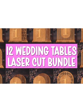 Σετ των 2 Intra απο ξύλο plywood 3mm-4mm πάχος 12 Αριθμοί Τραπεζιού Γάμου Δίασταση 15x15 cm INTRAFABR-124694857