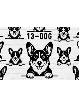 Σετ των 2 Intra απο ξύλο plywood 3mm-4mm πάχος 13-PEEKING DOG Cut  Δίασταση 40x40 cm INTRAFABR-106762055