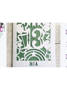 Σετ των 2 Intra απο ξύλο plywood 3mm-4mm πάχος 13η κάρτα γενεθλίων εφήβων Δίασταση 15x15 cm INTRAFABR-106650848