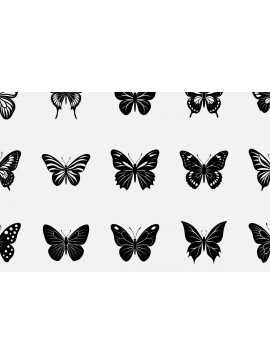 Σετ των 2 Intra απο ξύλο plywood 3mm-4mm πάχος Clipart 15 Butterfly Silhouette Δίασταση 30x20 cm INTRAFABR-115143840