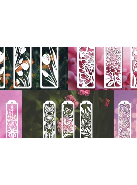Σετ των 3 Intra απο ξύλο plywood 3mm-4mm πάχος 15 Floral Bookmarks Paper Cut Δίασταση 2x7 cm INTRAFABR-114694445