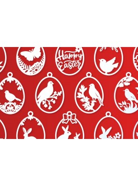 Σετ των 2 Intra απο ξύλο plywood 3mm-4mm πάχος 15 στολίδια κοπής με λέιζερ για το Πάσχα Δίασταση 3000x3000 cm INTRAFABR-82422593