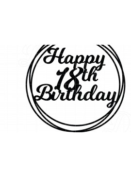 Σετ των 2 Intra απο ξύλο plywood 3mm-4mm πάχος 18 Happy Birthday Cake Topper Δίασταση 15x15 cm INTRAFABR-12653943