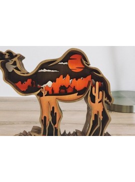 Σετ των 3 Intra απο ξύλο plywood 3mm-4mm πάχος 2 Camel & Cat 3D - 6 Layers Δίασταση 8x8 cm INTRAFABR-50980387